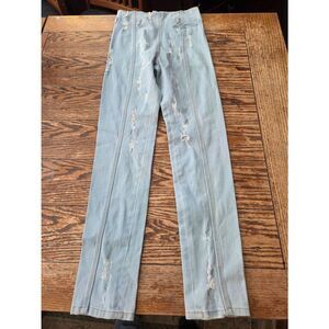 Rachel Comey High Rise Siren Bleached Distressed Skinny Jean Size 2